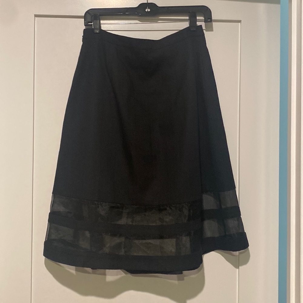Club Monaco Black Skirt with Sheer Inserts